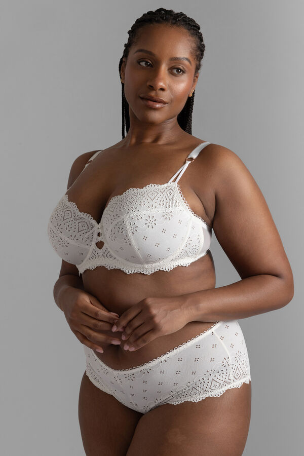 Dorina Lace underwired balconette bra brown