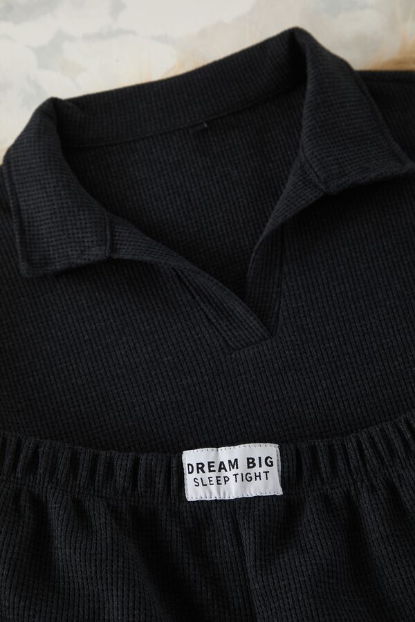 Trendyol Conjunto de pijama corto polo canal&eacute; gris