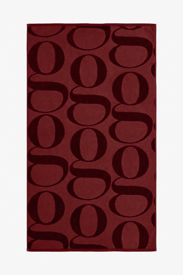 Gisela Jacquard-Handtuch mit Logo-Print Rot