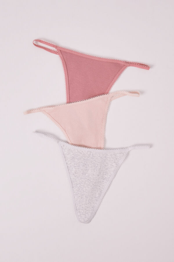 HI&BYE Orange cotton 3-pack thongs red
