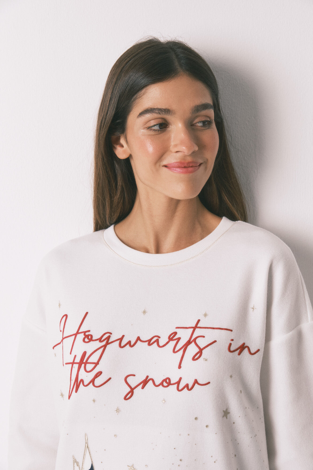 Women'secret Long 'Hogwarts' print fleece pyjamas