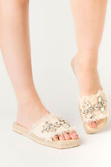 Womensecret Pinky sandal with jute and rhinestones Braun