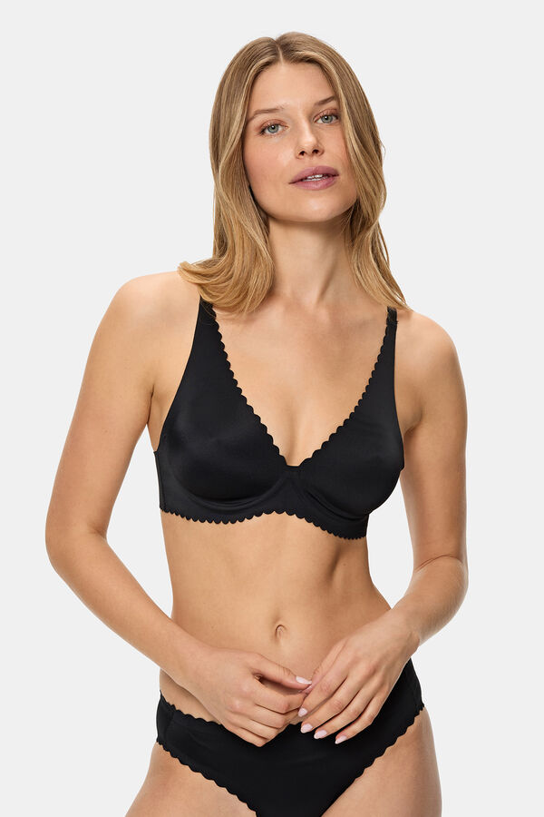 DIM Suti&atilde; tri&acirc;ngulo de microfibra com aro  preto