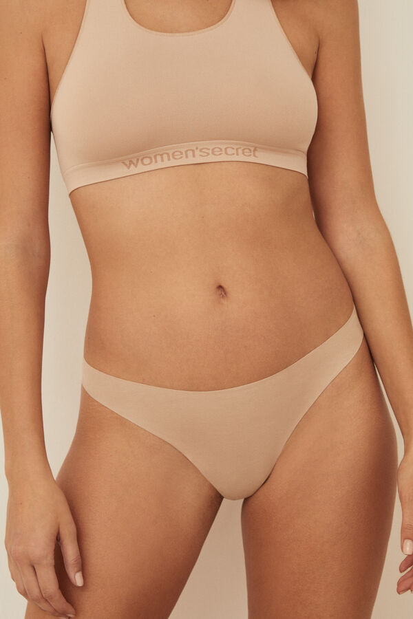 Womensecret Cotton Thong  2-Pack nude