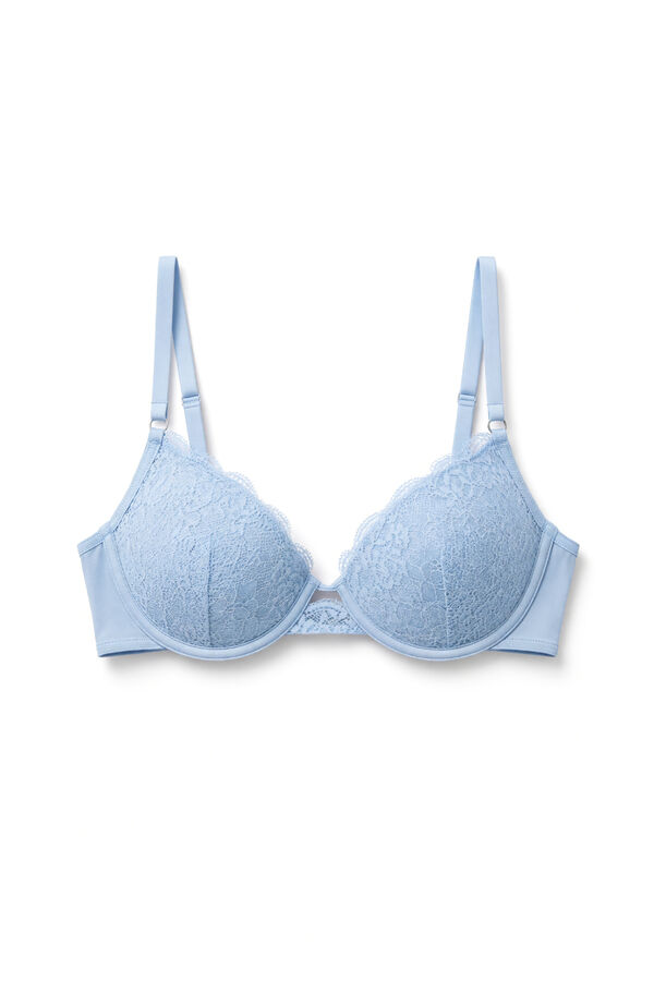 Women'secret Blue padded lace classic bra BEAUTIFUL blue