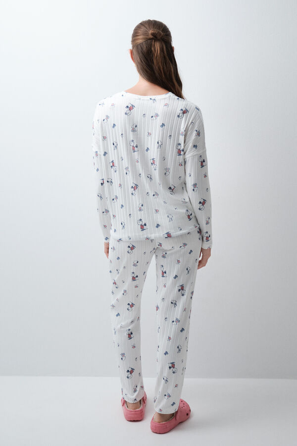 Women'secret White long pyjamas Snoopy beige