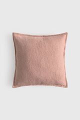 Textura Plain cotton textured cushion cover pink