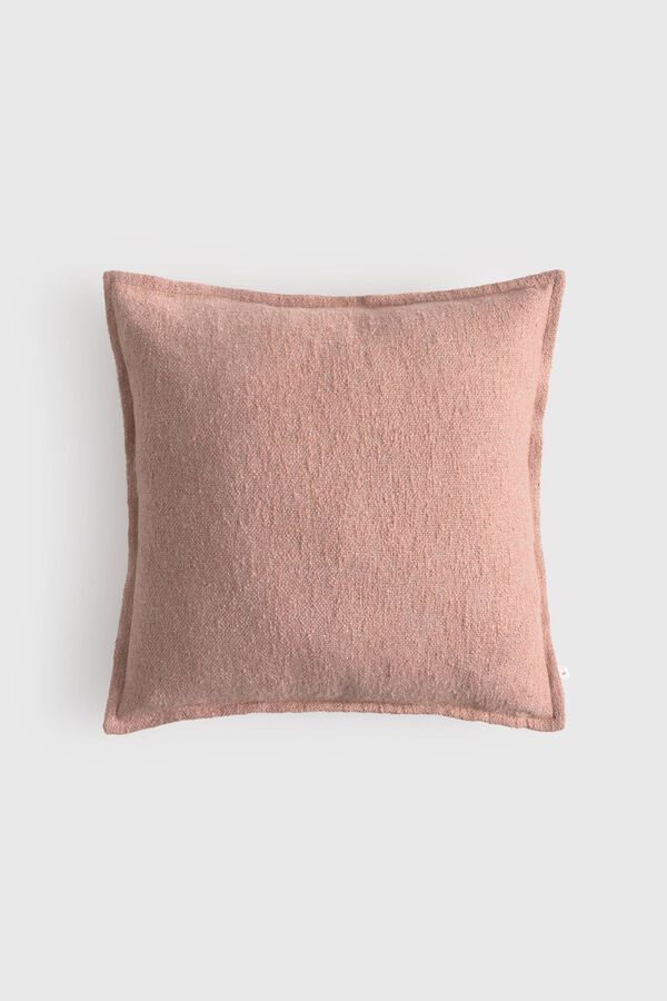 Textura Plain cotton textured cushion cover pink
