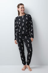 Women'secret Snoopy Halloween cotton long pyjamas black