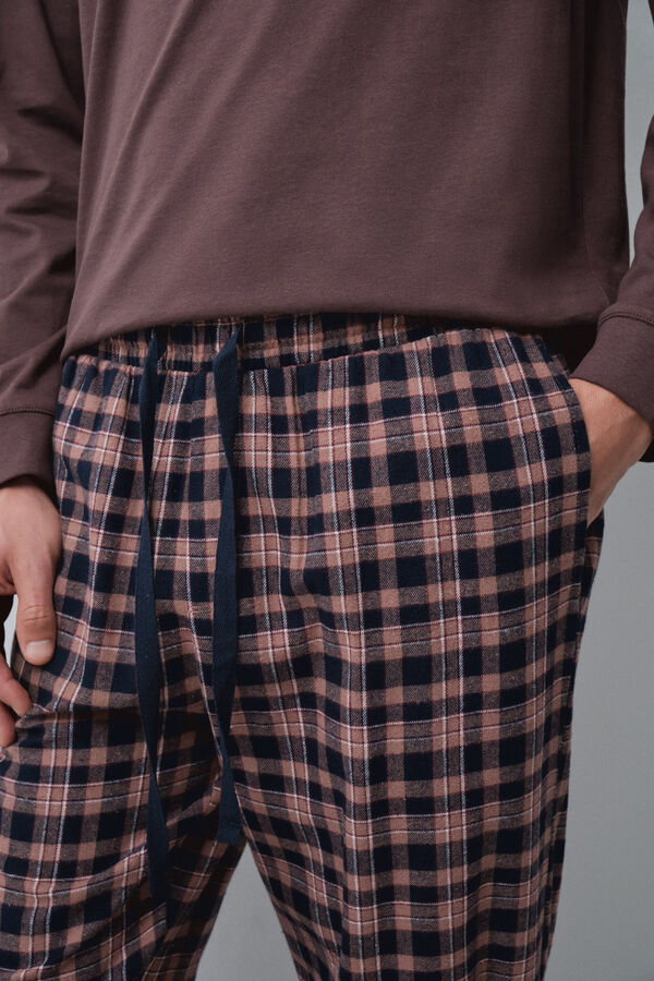 Women'secret Men's plaid long pyjamas Peanuts nude