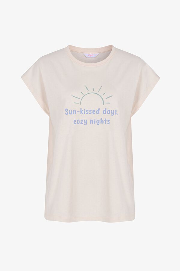 Penti Camiseta manga corta serigraf&iacute;a beige