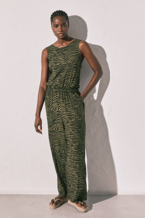 Women'secret Combinaison longue imprim&eacute; animal noir