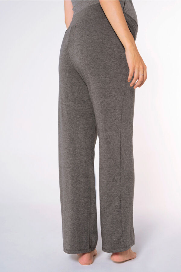 Womensecret Basic knit wide maternity trouser gris