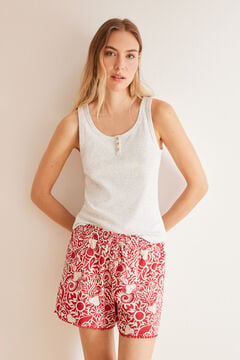 Womensecret Shorts 100 % Baumwolle Allover Muscheln mit Print