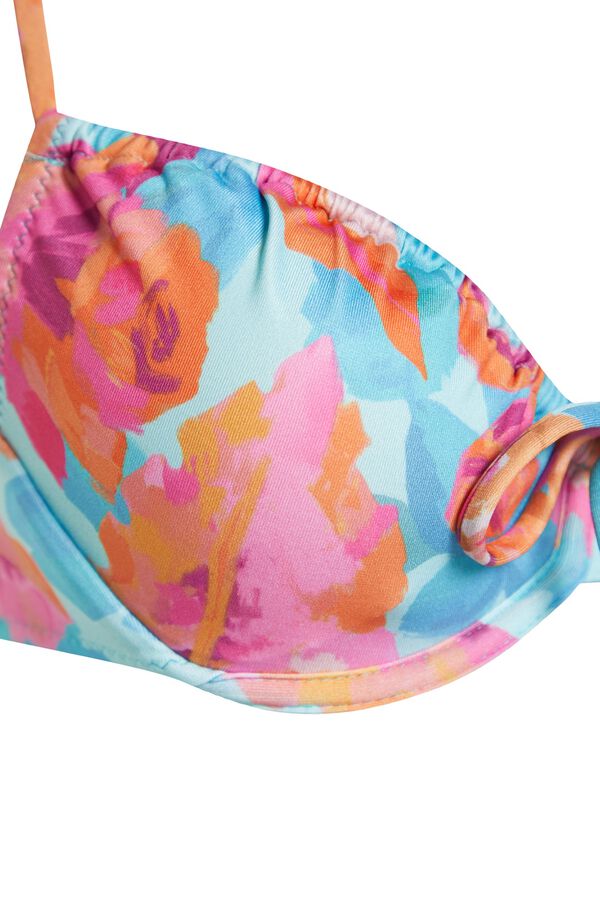 Trendyol Floral ruched bikini set printed