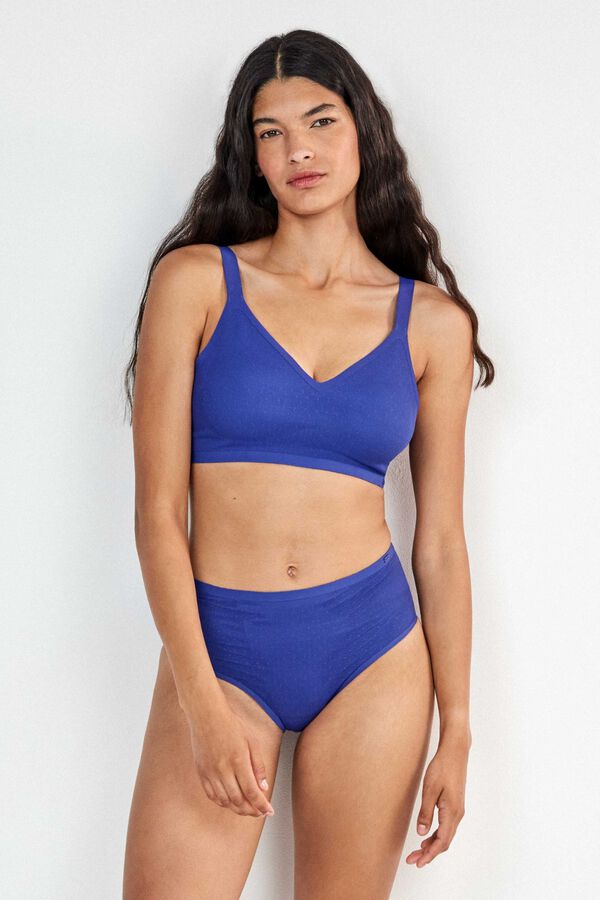 Gisela Plumetis high-waisted panty blue