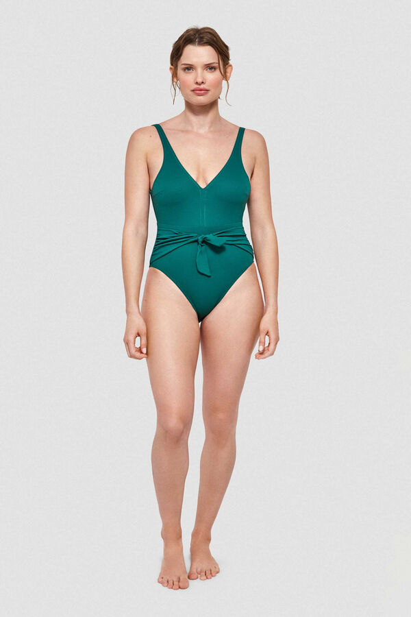 Womensecret Textured fabric non-wired swimsuit green