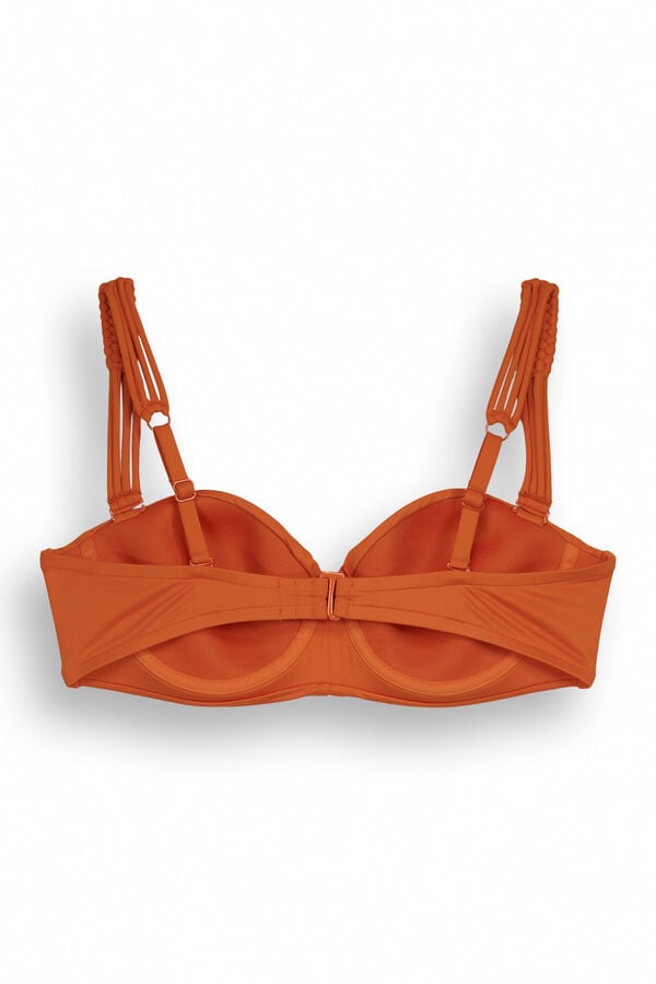 Womensecret Bikini-Top Streifen überkreuzt Orange Rot