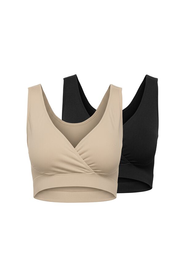 Only Maternity Pack of 2 nursing bras brown