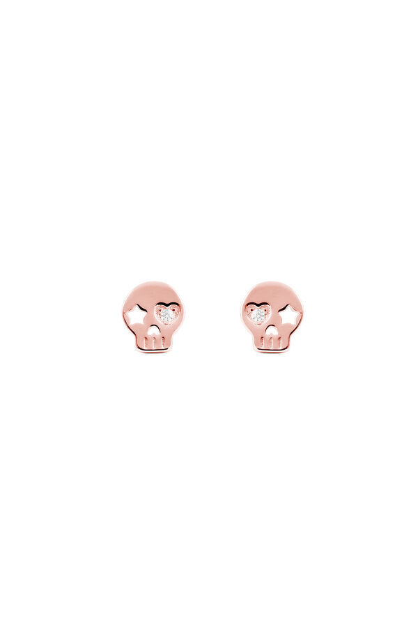 Womensecret Rose Gold Skull Earrings pink