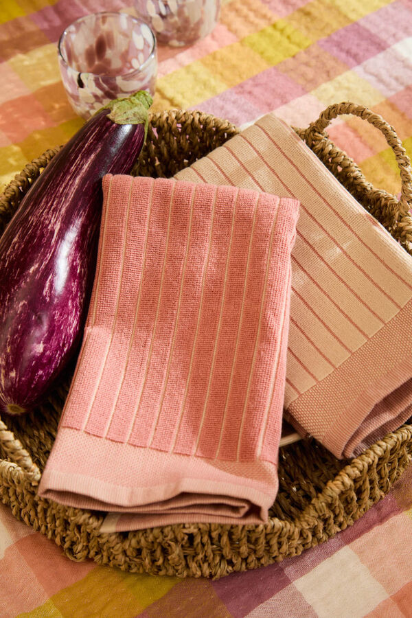 Calma House Set de 2 trapos de cocina de rizo rosa Lisboa 50x50 rosa