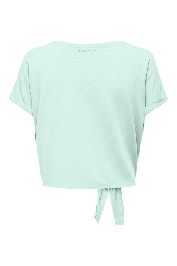 Only Play Camiseta crop con nudo gris