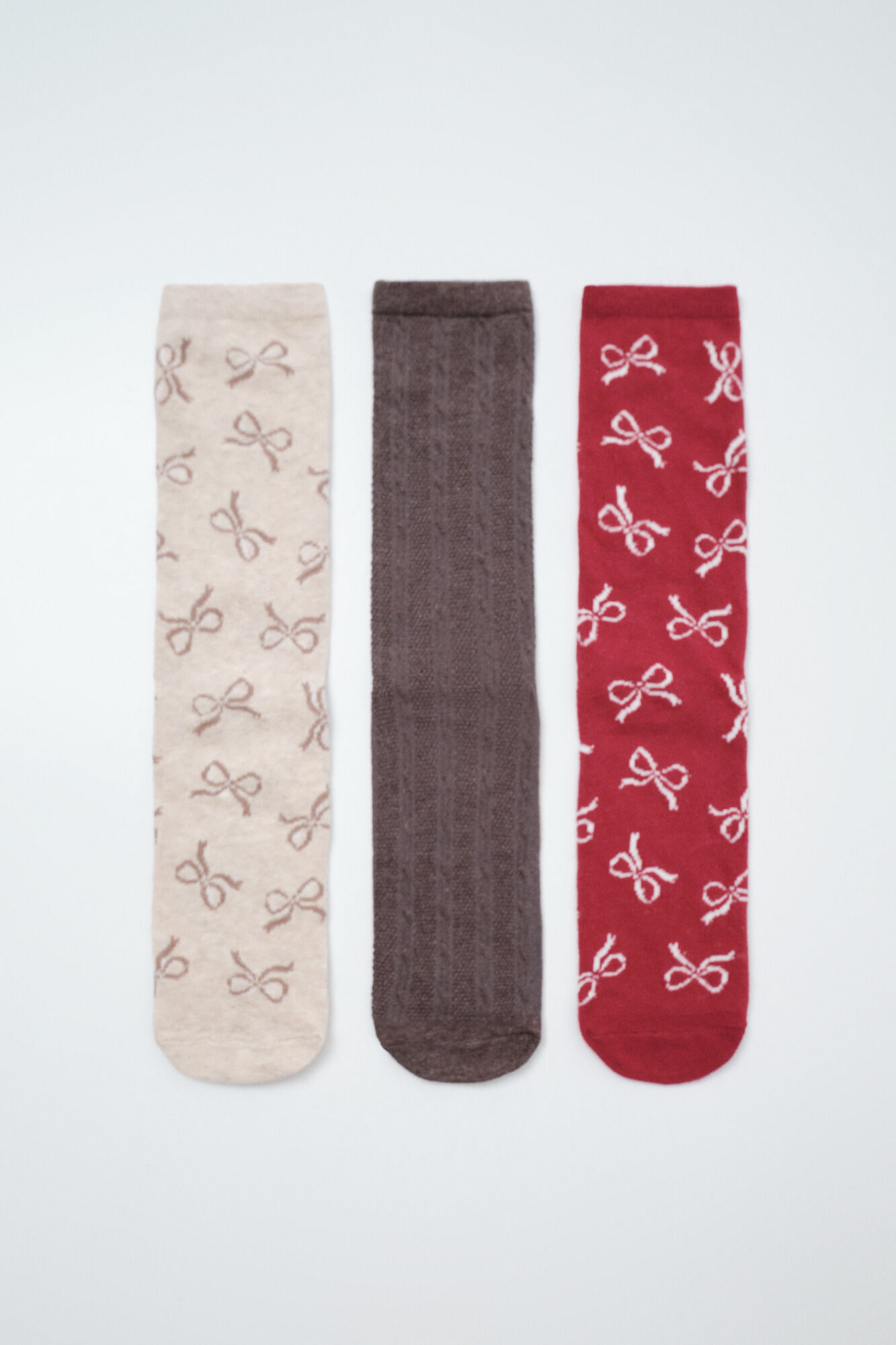 Women'secret Pack of 3 long bow print socks