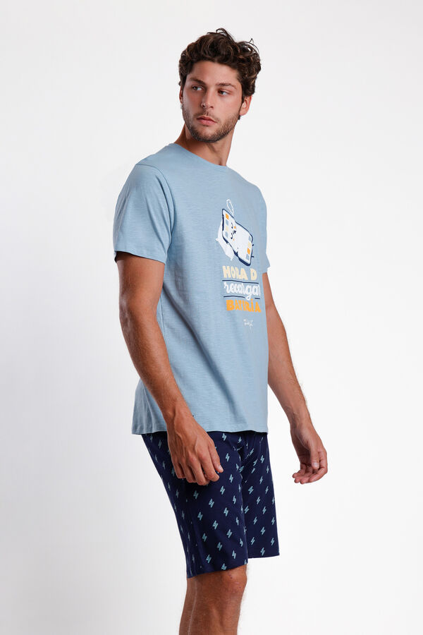 Womensecret MR WONDERFUL Pijama manga curta baterias para homem azul