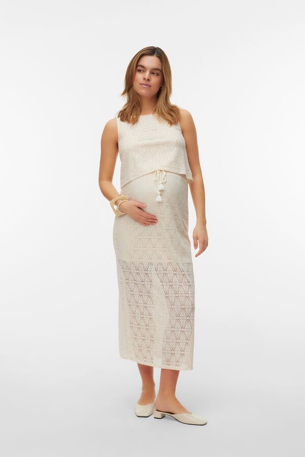 Mamalicious Spitzen-Top Maternity Grau