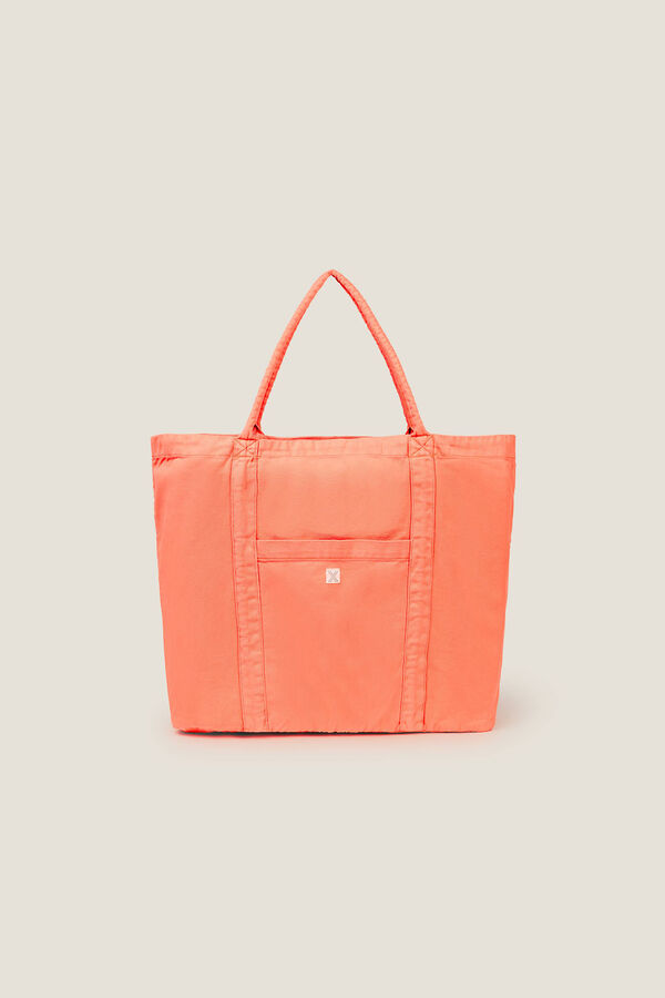 Textura Neon cotton twill bag Koralna