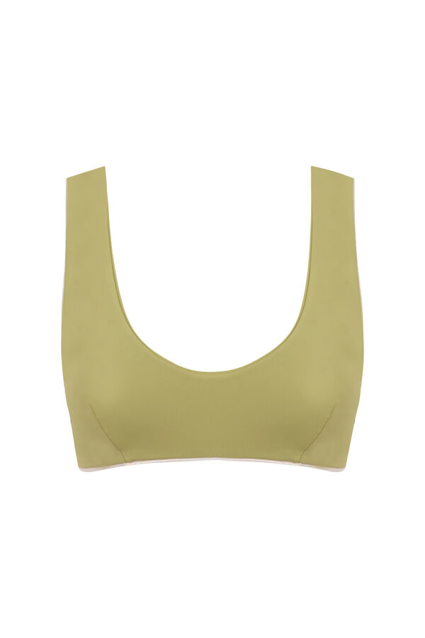 Womensecret Reversible halterneck bikini top green