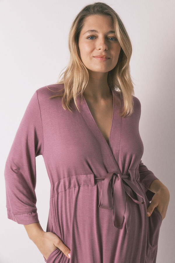Women'secret Pink maternity belted robe pink