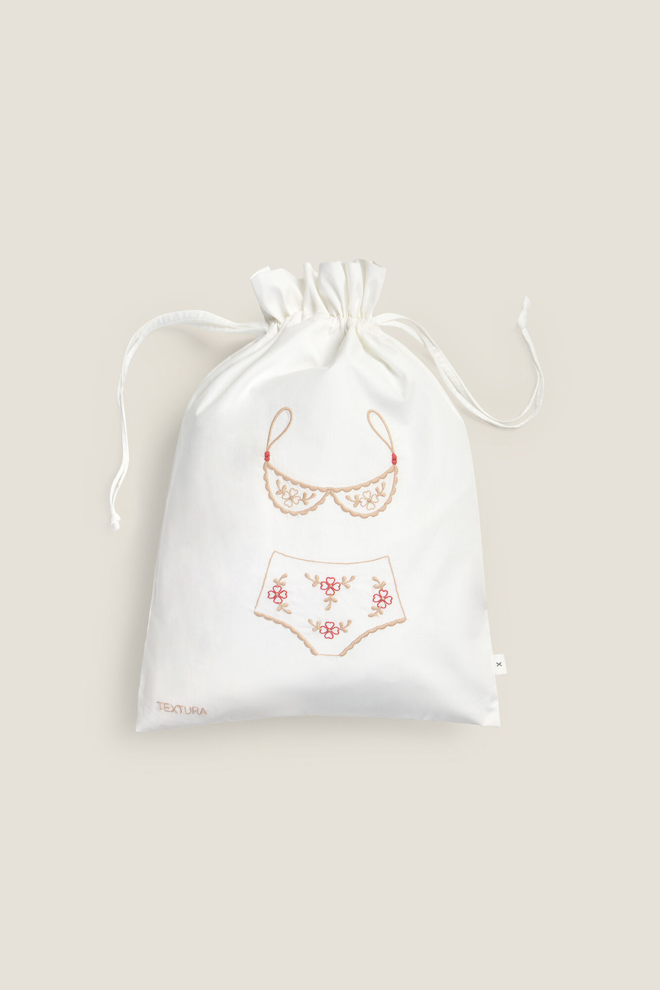 Textura Bolsa algod&oacute;n plastificada bordada