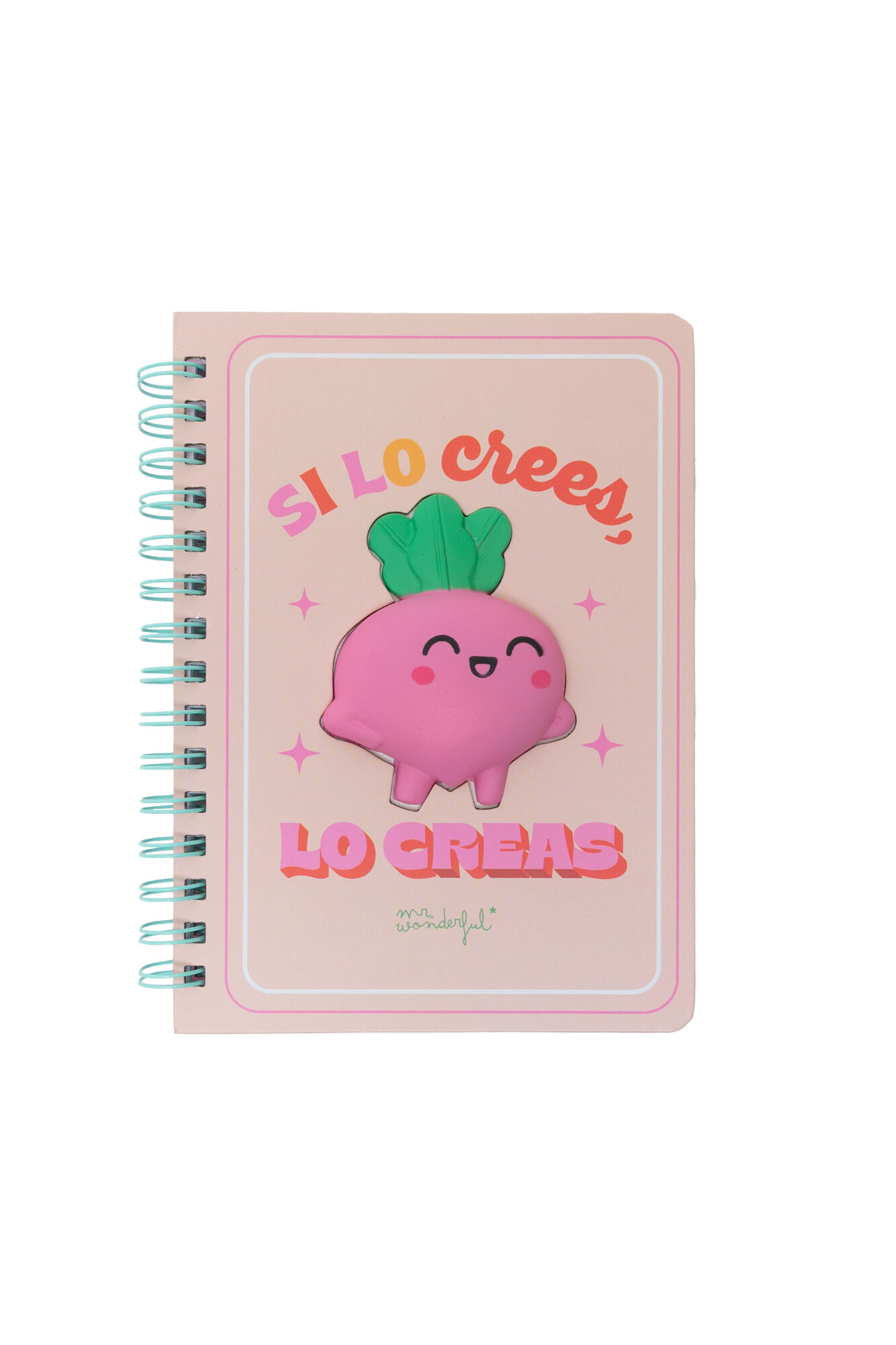 Mr. Wonderful Libreta A5 con squishy Remolacha - Si lo crees, lo creas