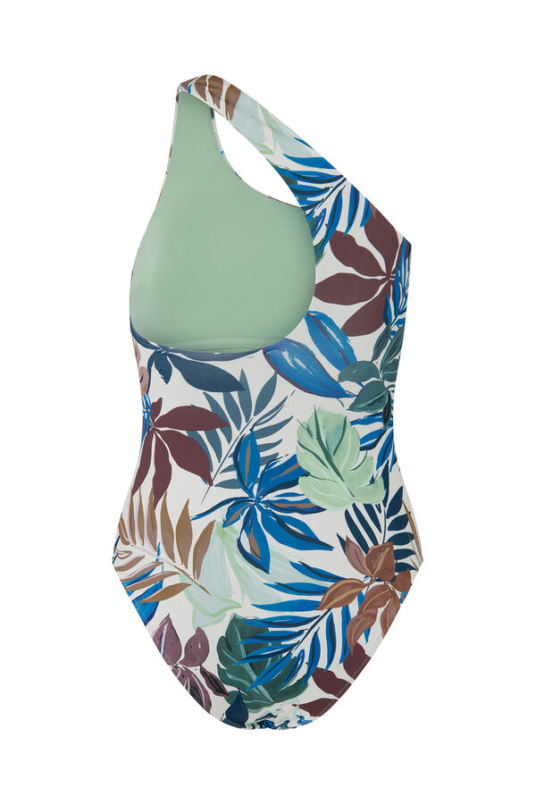 Womensecret Asymmetric swimsuit in tropical print printed