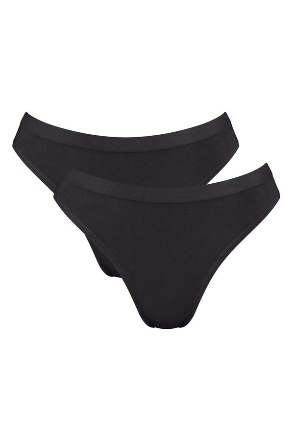 Sloggi Pack de 2 bragas de pierna alta negro