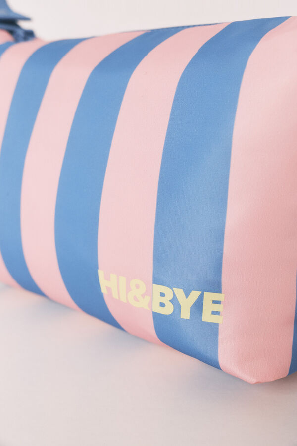 HI&BYE Blue medium striped vanity case blue