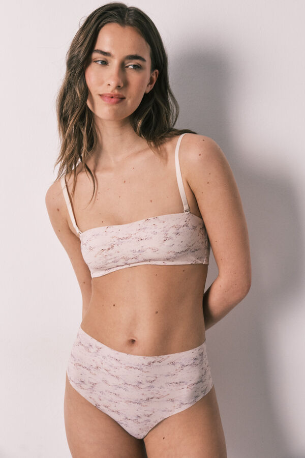 Women'secret Snake print seamless bandeau bra white