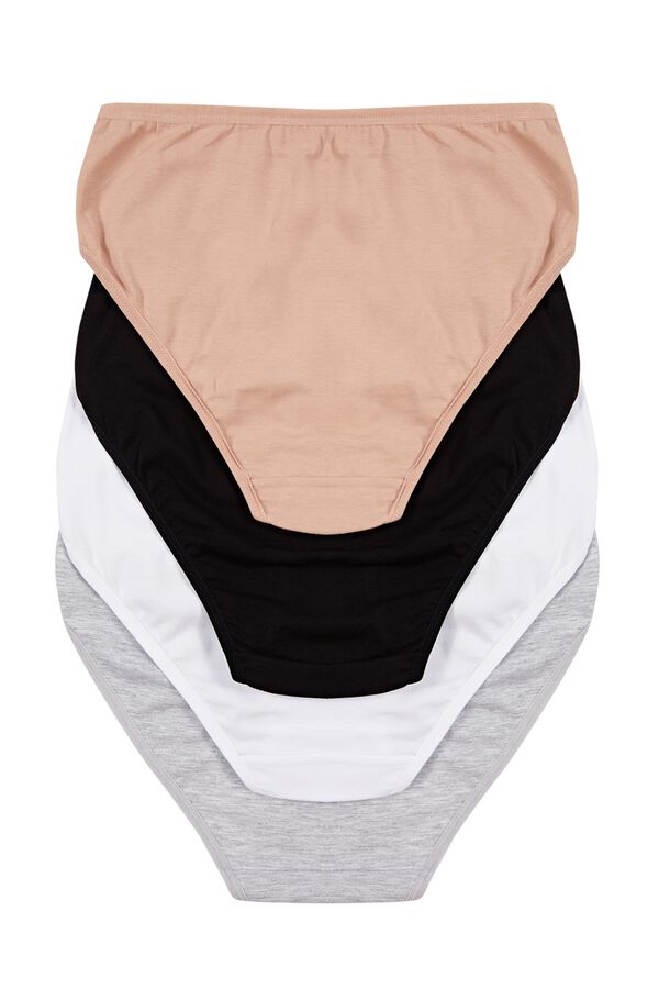 Trendyol Pack de 4 bragas altas con lazo estampado