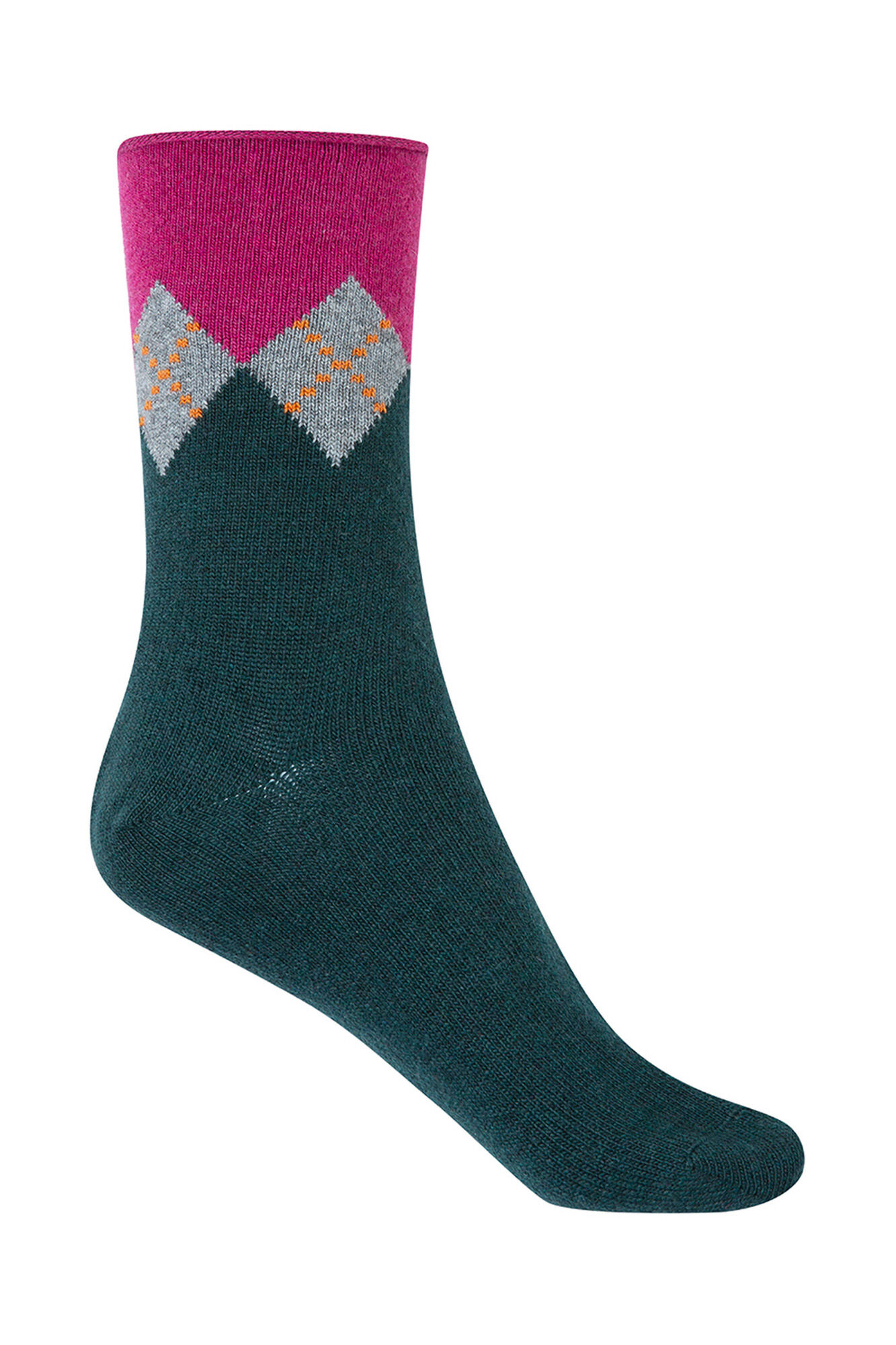 Punto Blanco Meias curtas de l&atilde; de caxemira com padr&atilde;o de diamante 