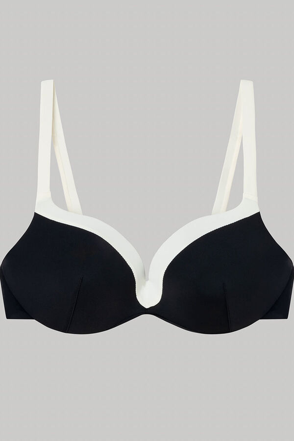 Gisela Two-tone bikini top with black contrasting edges Crna