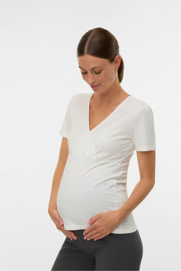 Mamalicious Maternity and breastfeeding V-neck T-shirt pack black