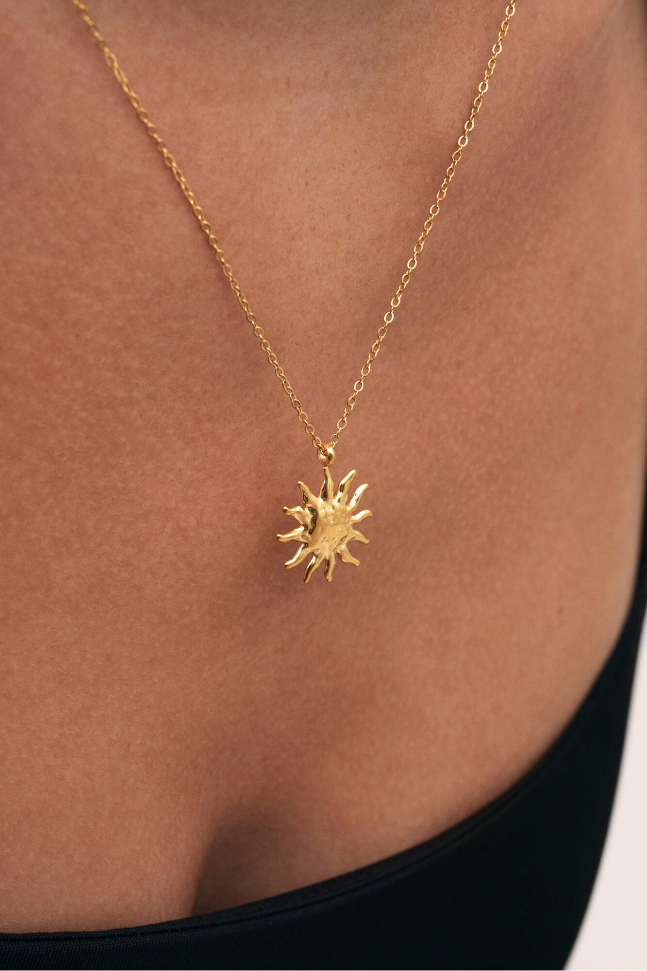 Singularu Halskette aus vergoldetem Stahl &bdquo;Sun Light&ldquo;