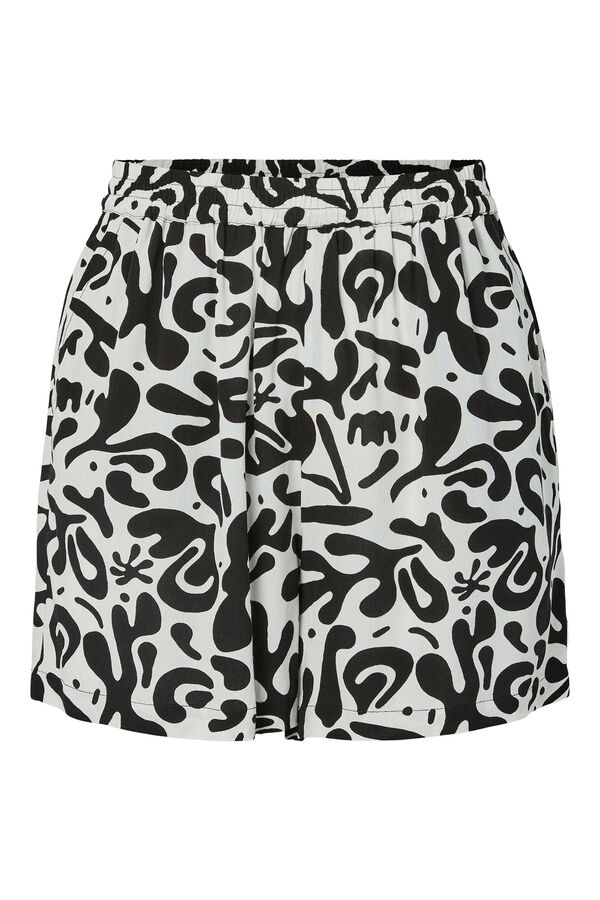 Pieces Bedruckte ECOVERO&trade; Viskose-Shorts Wei&szlig;