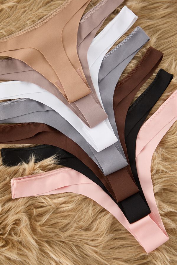 Trendyol Pack of 7 seamless thongs printed