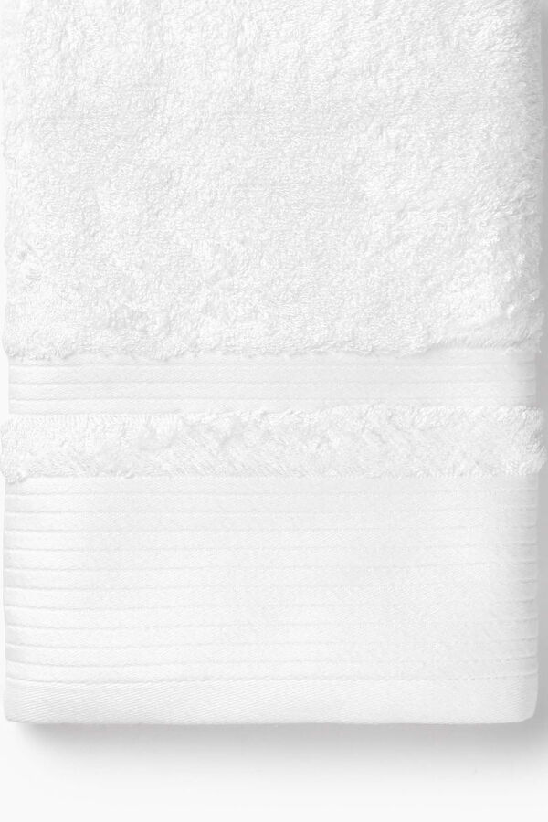 Womensecret Toalha banho friso algodão bambu 100 x 150 cm. branco