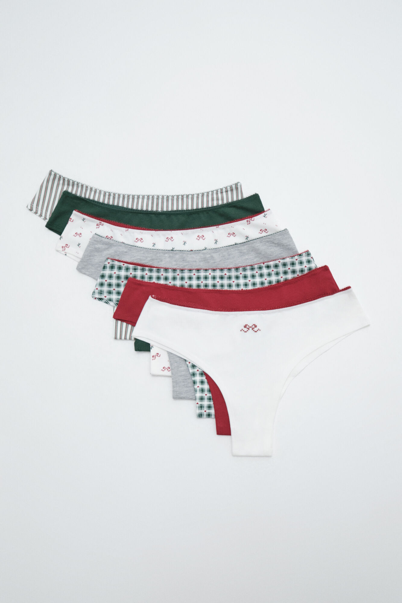 Women'secret Christmas print cotton 7-pack Brazilian panties