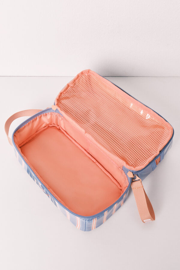 Women'secret Necessaire m&eacute;dia imperme&aacute;vel estampado riscas azul