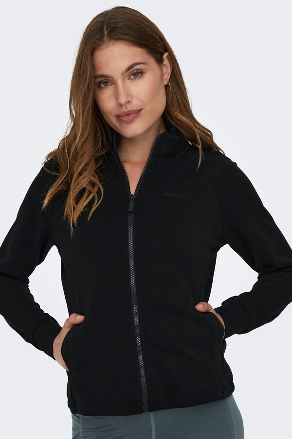 Womensecret Basic-Sweatshirt Reißverschluss Schwarz
