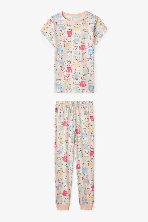 Penti Pack 2 pijamas infantiles gatos marfil